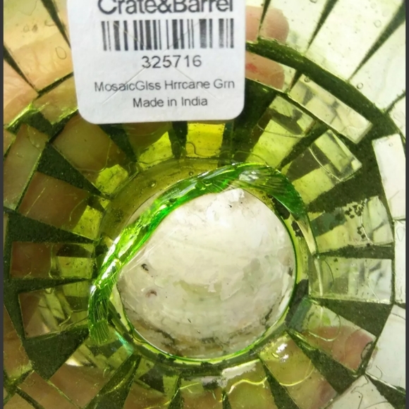 Crate & Barrel Mosaic Glass Hurricane Candle - Picture 5 of 5
